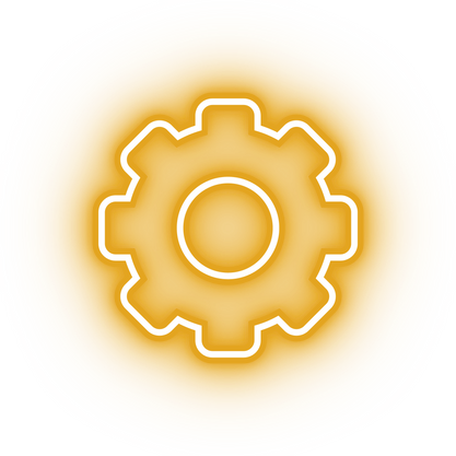 Neon yellow settings icon